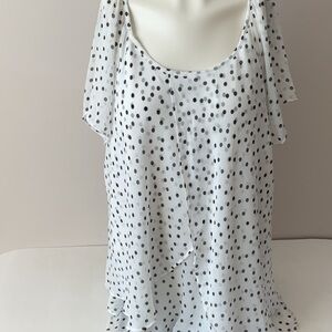 Tamara H Flutter Sleeve Blouse with Overlay